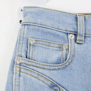 NWT Mugler Bi-Color Spiral Jeans in Blue/Light Blue EU Size 36